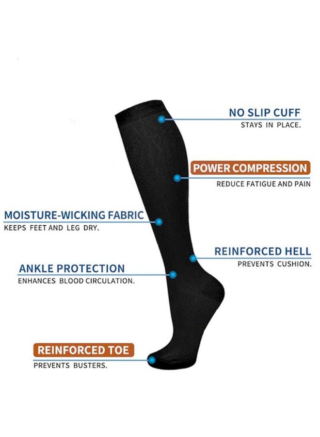 3 جوارب ضغط - جوارب ضغط مناسبة للرجال والنساء، مناسبة للارتداء أثناء الجري والتمارين الرياضية. - Image 2